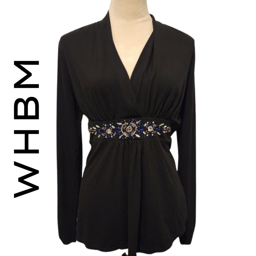 White house black market long sleeve blouse